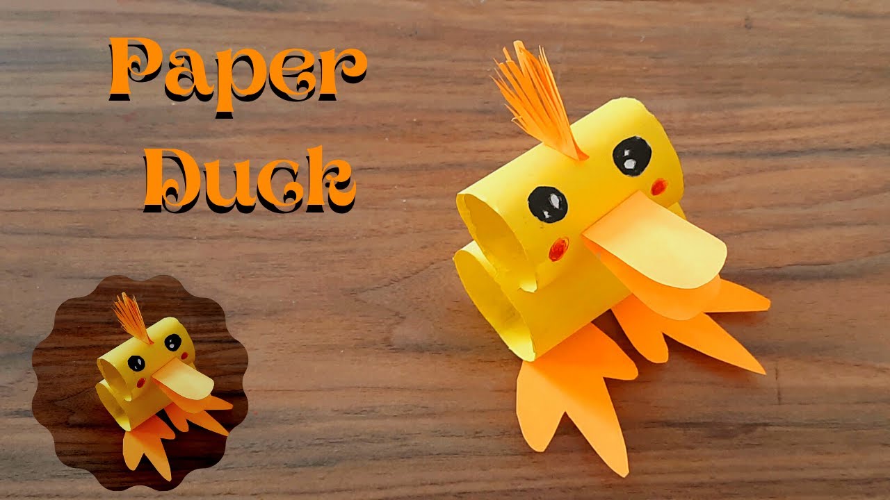How To Make A Paper Duck, Moving Paper Toys, Paper Craft Easy, paper, Easy diy paper duck tutorial - Paper duck making ideas #PaperDuck #PaperToy  #SchoolCrafts, By Craft & Decorations