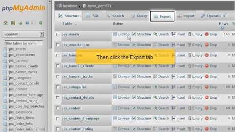 Joomla: How to Create a Database Backup Using phpMyAdmin