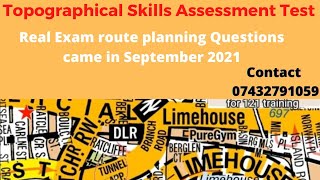 TfL topographical test 2021/Real exam route planning questions came in September 2021,Mock test 2021