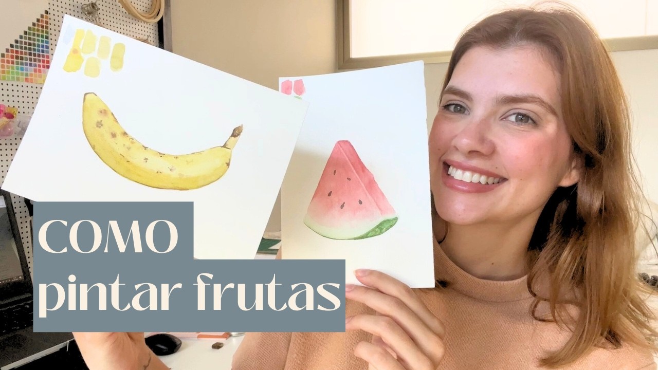 2 Frutas Fáceis para Pintar em Aquarela – Tutorial Passo a Passo 🎨🍓🍊