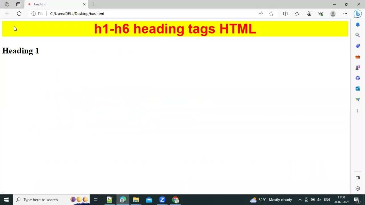 All Heading tags in HTML | h1-h6 html tags - YouTube
