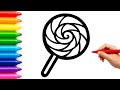 How to Draw a Candy Easy Drawing, Coloring & Painting for Kids, Toddlers
