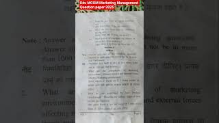 DDU MCOM Marketing Management Question paper 2025