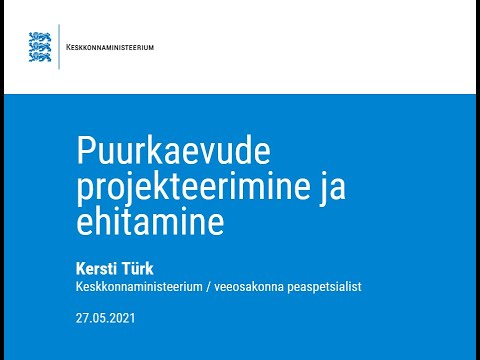 Puurkaevude projekteerimine ja ehitamine | Koolitus KOVidele