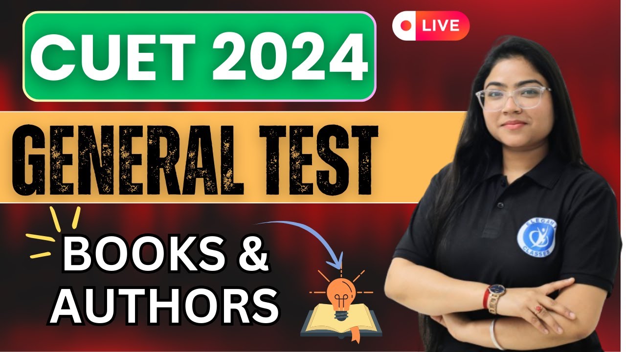 CUET 2024 | Most Expected MCQs | Books and Authors | General Test - YouTube