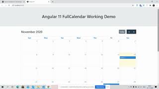 Angular 11 FullCalendar Working Demo