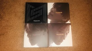 unboxing 4 copies of SuperM - the first mini album (versions: group, taemin, baekhyun, ten)
