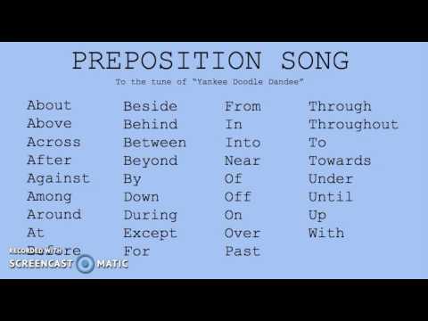 Preposition Song Youtube Preposition Song Youtube