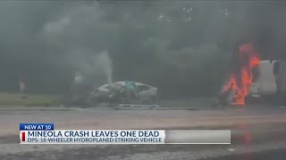 1 dead after truck hydroplanes on Highway 80 near Mineola