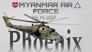 Myanmar Air Force Mil Mi-35P in action