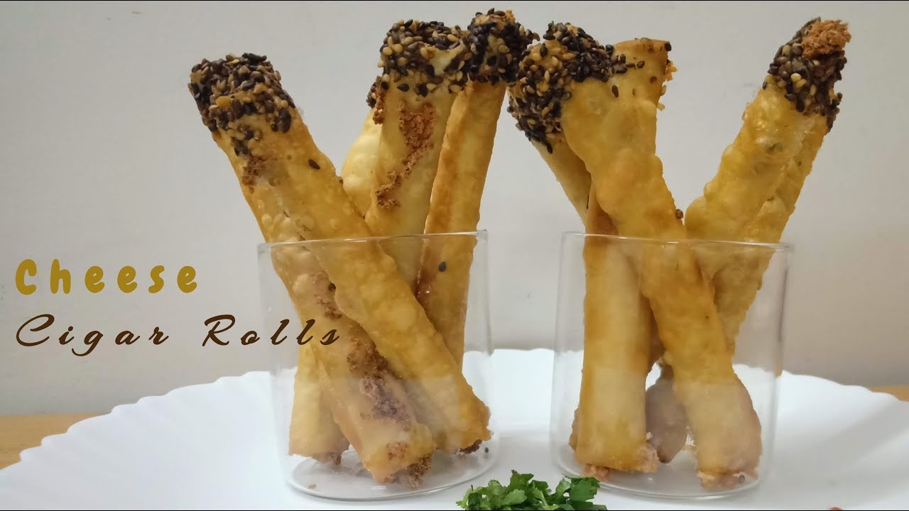 सिगार चीज़ रोल्स How To Make Cheese Cigar Rolls With Homemade Sheets
