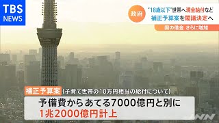 “１８歳以下”世帯へ現金給付など補正予算案を閣議決定へ 国の借金さらに増加