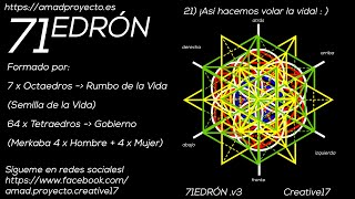 71EDRON (v3) (64 Tetraedros + 7 Octaedros) Flor de la Vida (Vuela) ❤ Creative17