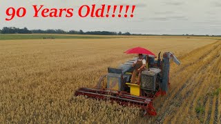 First harvest in 50 years! 90 Year old combine lives again!