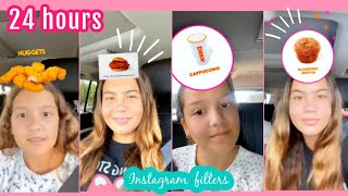 LETTING INSTAGRAM FILTERS DECIDE WHAT WE EAT FOR 24 HOURS | SISTER FOREVER