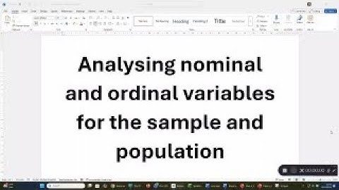 Analyzing Nominal and ordinal variables for the sample and population (confidence intervals)