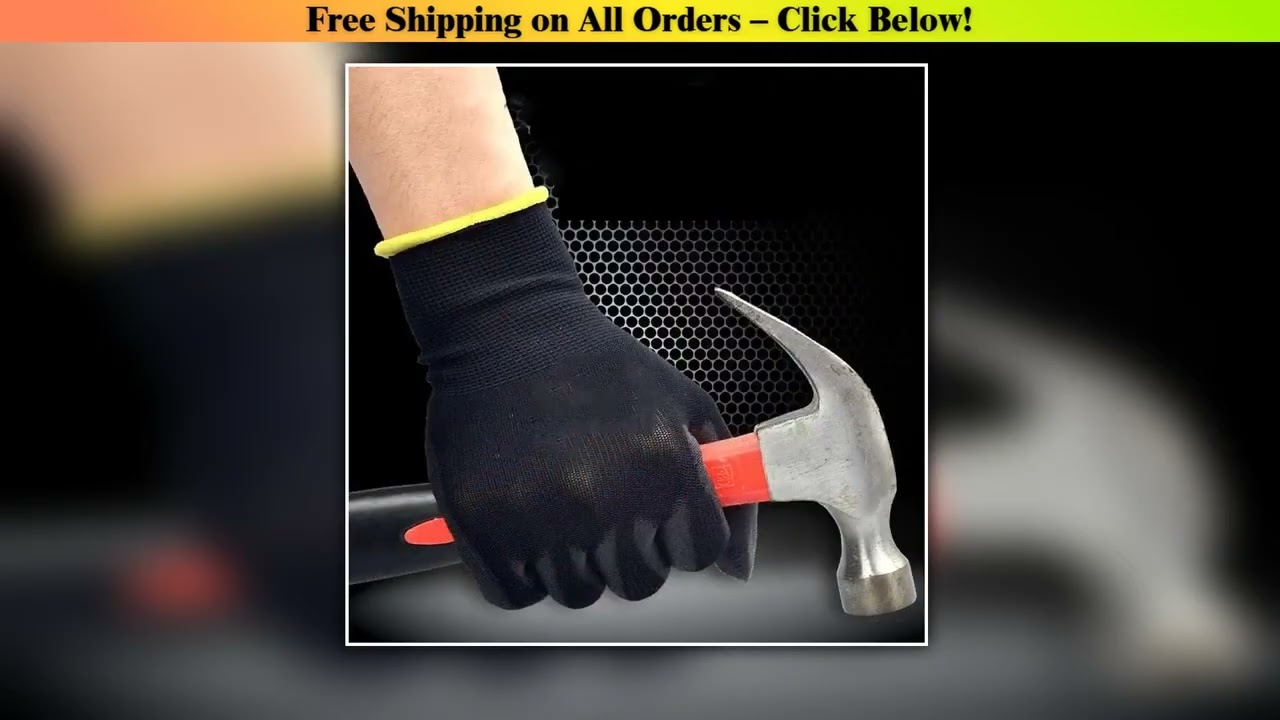 10 Pairs Black Durable Safety Gloves - Anti-Slip, Wear-Resistant, ESD Protection for Gardening &