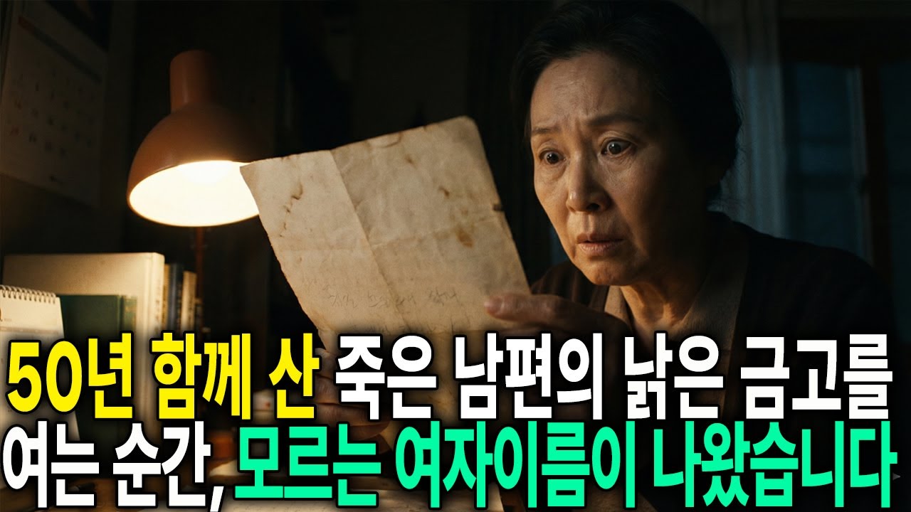 50년을  함께 산, 죽은 남편의 낡은 금고를 여는 순간, 모르는 여자이름이 나왔습니다.