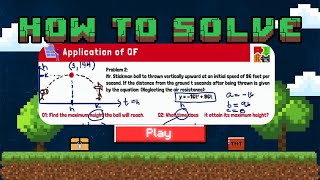 Application of Quadratic Functions | Maximum Height of a Ball (Projectile Motion)