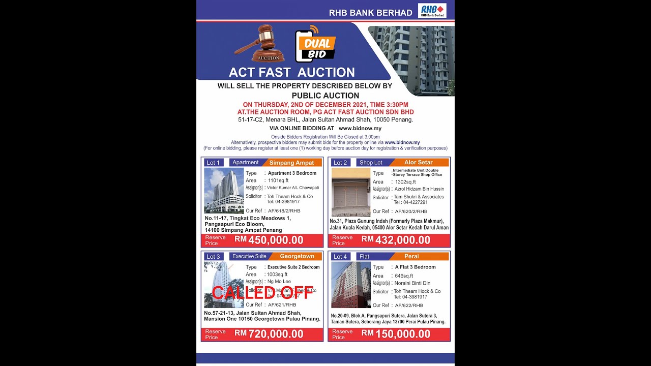 PG ACTFAST AUCTION - RHB AUCTION 02/12/2021 - YouTube