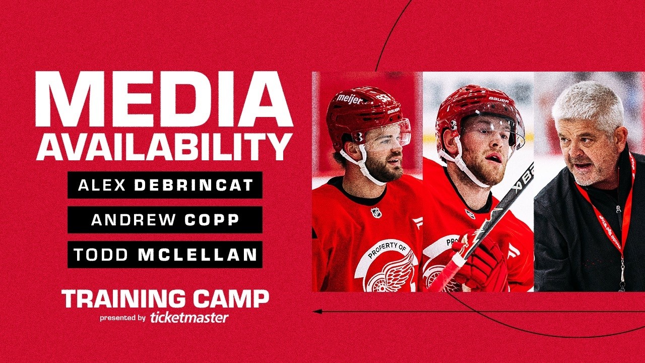 Alex DeBrincat, Andrew Copp, Todd McLellan Media Availability | Detroit Red Wings Training Camp