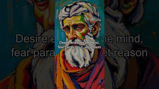 Desire enslaves the mind, fear paralyzes it, yet reason brings liberation and tranquility