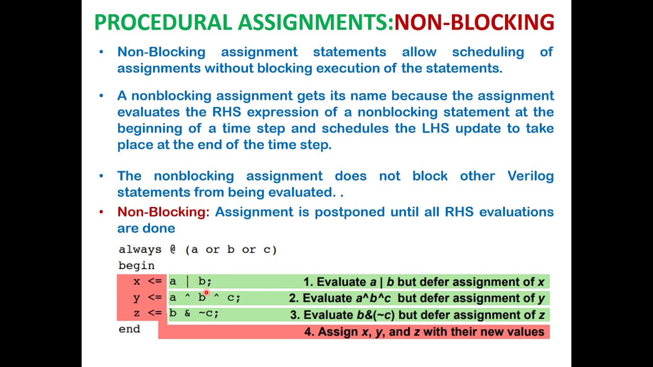 blocking and non blocking assignment in vhdl