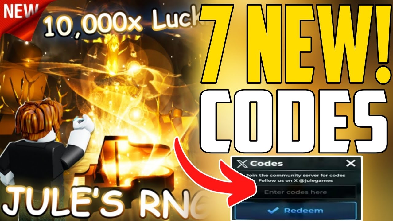 October 💥UPDATE⚠️ALL WORKING CODES l JULES RNG IN 2025 - ROBLOX JULES ...