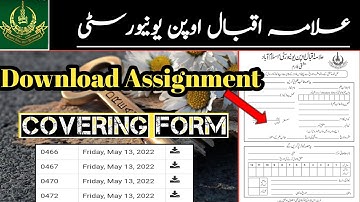 Aiou assignment covering form || Download assignment cover form Online || Assignment form ||