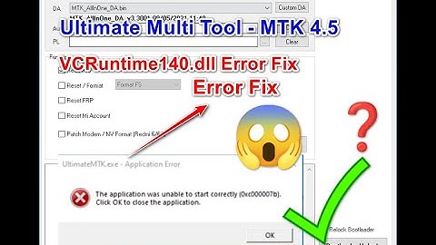 Umt Dongle New Update All Error Fix  || Ultimate Multi Tool - MTK 4.5 VCRuntime140.dll Error Fix