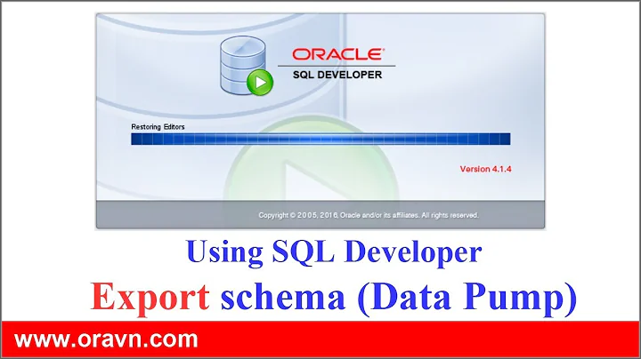 SQL Developer: EXPORT tables, schemes or whole database via Oracle SQL Developer.