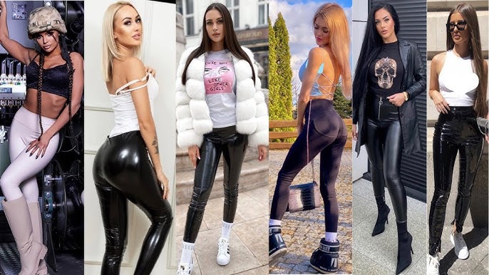4 Piece Girls Set leather leggings
