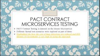 PACT Contract Microservices Testing