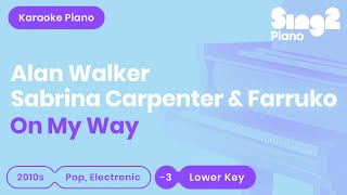 On My Way (Lower Key - Piano Karaoke) Alan Walker, Sabrina Carpenter & Farruko chords