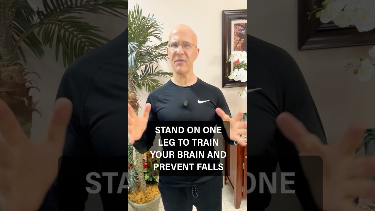 STAND ON ONE LEG TO TRAIN YOUR BRAIN AND PREVENT FALLS #drmandell #balance #falls #brain