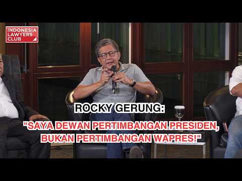 ROCKY GERUNG: "SAYA DEWAN PERTIMBANGAN PRESIDEN, BUKAN PERTIMBANGAN WAPRES!"