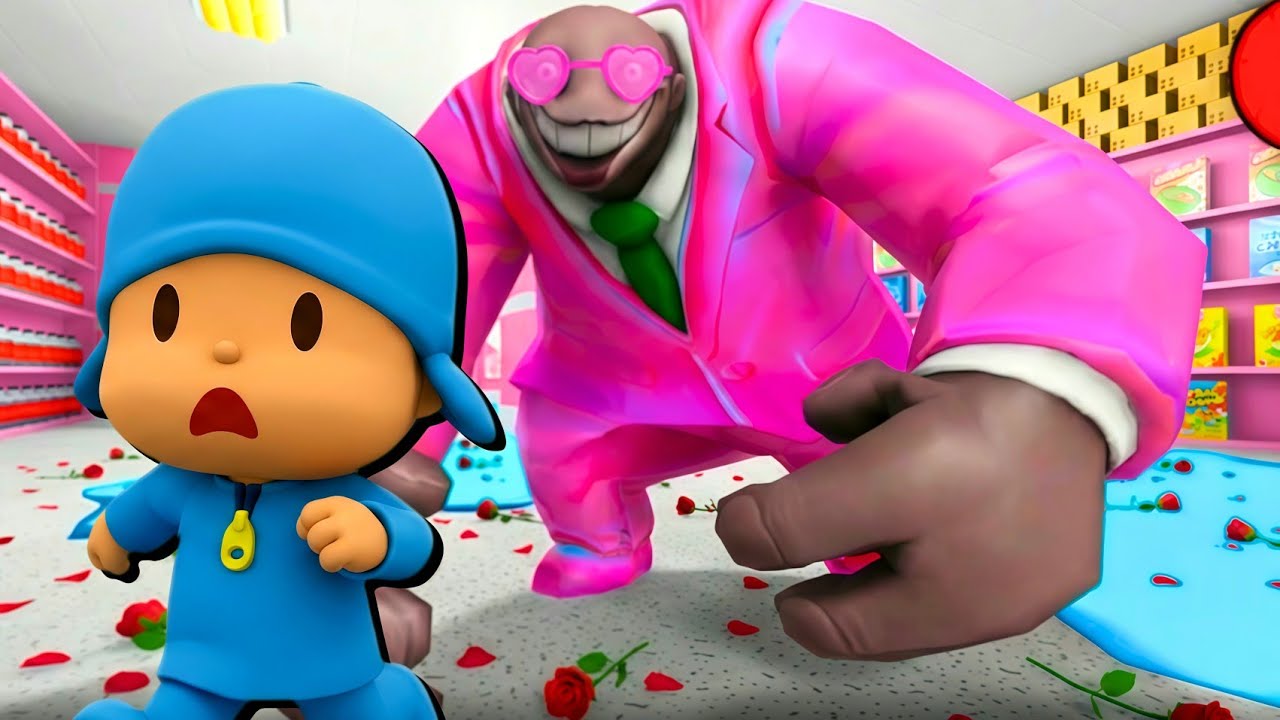 Can POCOYO Escape Mr. Yummy's Supermarket!? (Roblox Obby)