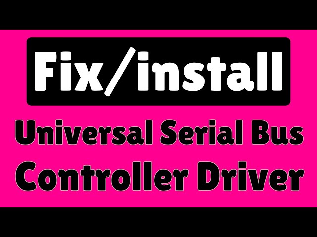 Install/fix- Serial Bus Controller Driver Window bit - YouTube