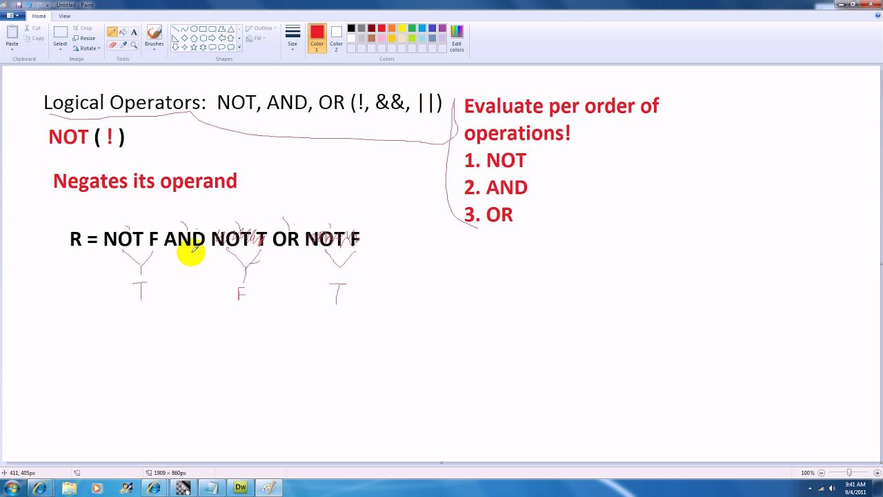 NOT Logical / Boolean Operator (Logical Operators Part 3 ) - YouTube