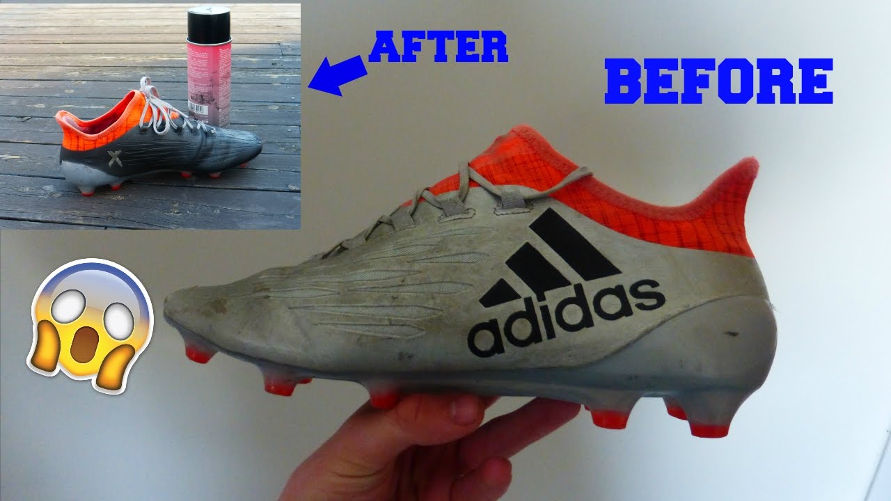 Spray painting Adidas football boots 