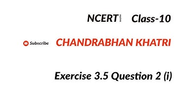 Exercise-3.5 | Q.2 (i) | Linear Equations In Two Variables | Ncert | Class-10