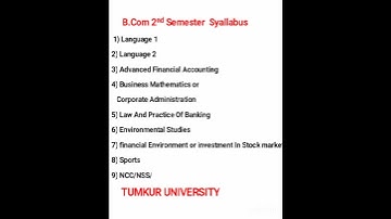 B.COM 2ND SEMESTER FULL SYLLABUS, TUMKUR UNIVERSITY #bcom #syallbus #bcomhonours