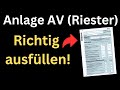 Anlage AV 2022 ausfüllen - Zeile 6  - Einkommensteuererklärung [Riester-Rente, Ausfüllhilfe]