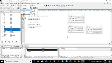 A C program to Convert BCD number to ASCII and display them on P1 and P2 in Keil