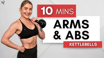 10 Min Arms & Abs Kettlebell Workout (Beginner Friendly) Kneeling/Floor based workout