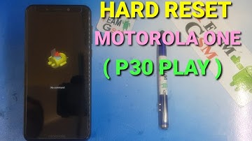 hard reset motorola one ( P30 Play ) FORMAT FACTORY