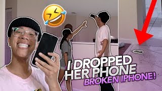 I BROKE My Little Sister's iPhone XR!! **HILARIOUS, she cried alot**