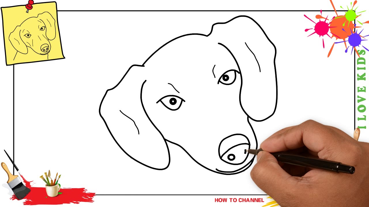 Featured image of post How To Draw A Dog For Kids Step By Step : The body is a slanted oval.