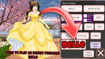 How to play as Disney Princess "BELLE" in SAKURA SCHOOL SIMULATOR ! !✨🫅New Tutorial Video ! !💐🎀
