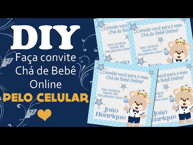 Faça convite Chá de Bebê Online pelo celular 2020 